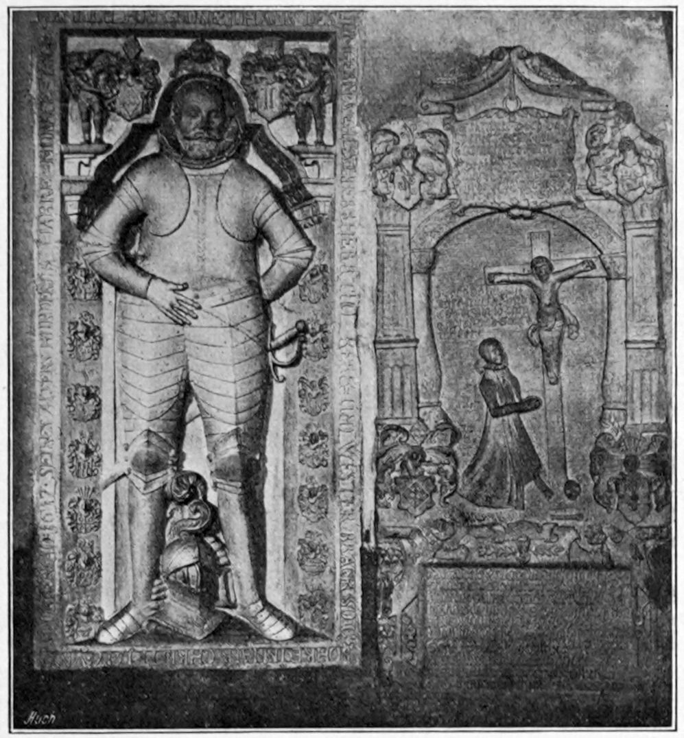 Abbildung 173. Kirchbrak, Grabstein Heinrichs von Grone († 1617) und seiner Frau Elisabeth († 1581).